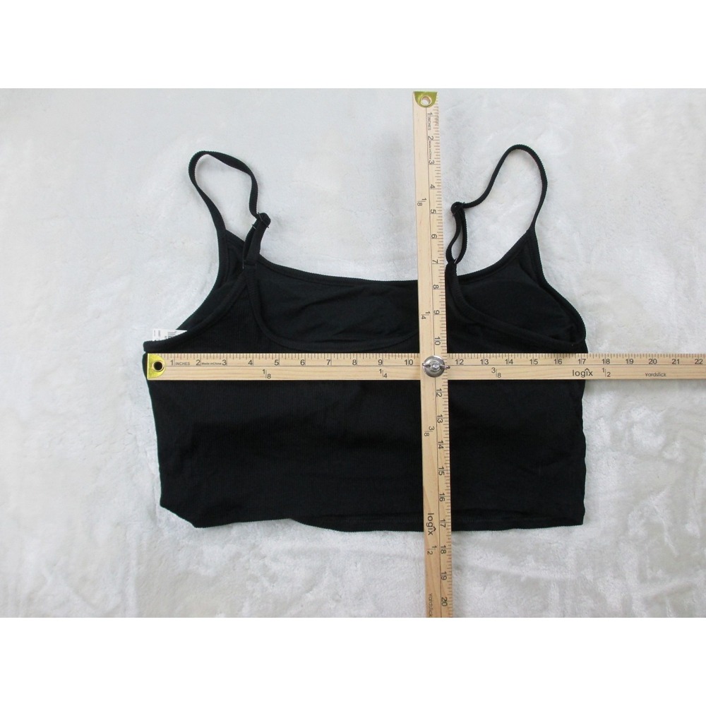 NEW Aerie Ribbed Scoop Longline Bikini Top Womens 2XL Black Adjustable Straps - Picture 4 of 8